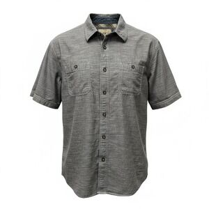 Outdoor Life Men's L Gray Plaid‎ Short Sleeve Button Up Casual Shirt